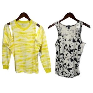 INC Tank Top & Long Sleeve Cold Shoulder Tee - Summer Bundle of 2 - size Small